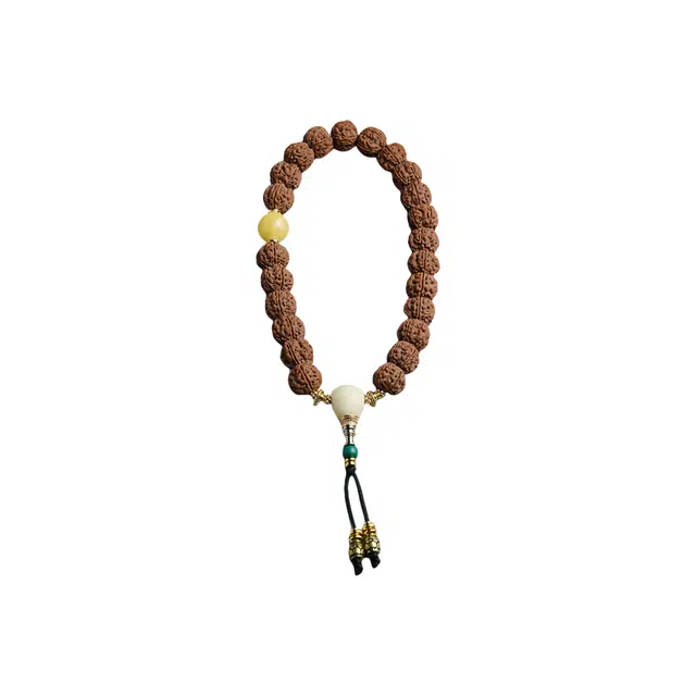 茂琼 招财进宝万事顺遂中式国潮民族风大气念佛珠盘玩藏式文玩精品雪巴琉璃吊坠复古风简约小众高级文玩 金刚菩提 手串 男女同款情侣款