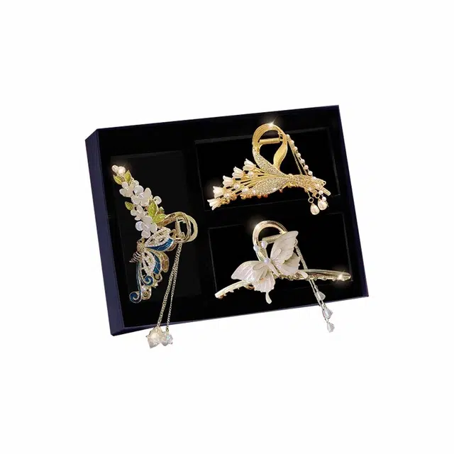 妖娆猫 时尚轻奢高级感麦穗后脑勺蝴蝶流苏优雅#好运 合金 发夹 女款