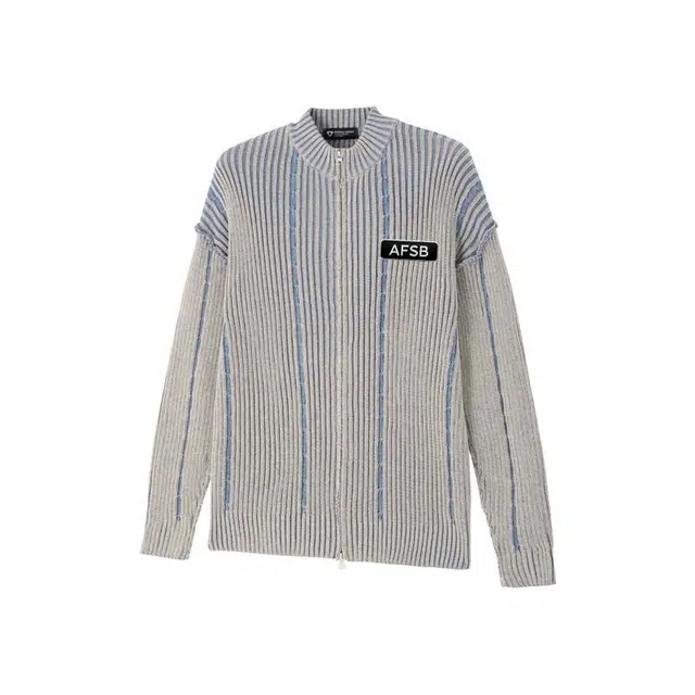 艾梵斯贝 美式复古潮流轻奢高级感老钱风撞色翻领简约设计款无性别日常通勤百搭宽松休闲时尚商务开衫针织衫 男女同款