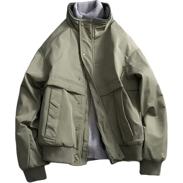 宫奴 日系休闲潮牌简约内里加绒加厚保暖立领棉服 男女同款