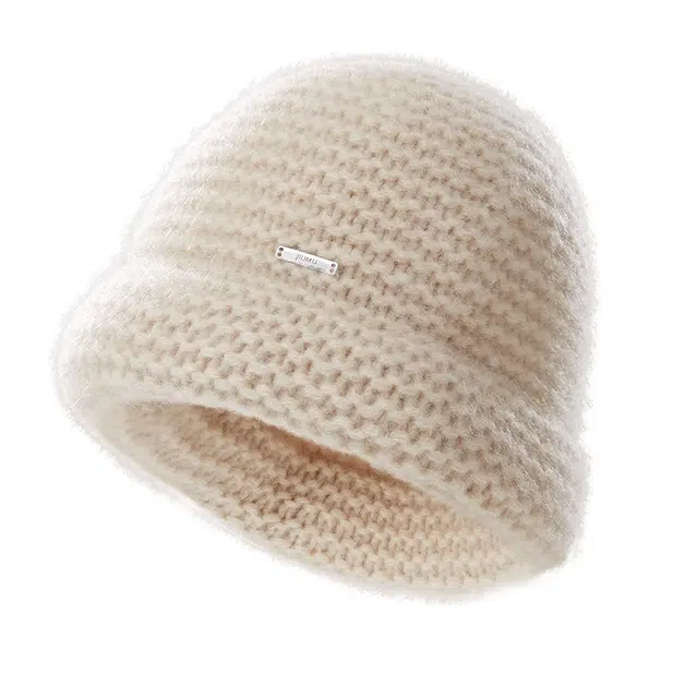 玖慕 加厚保暖长绒 绵羊毛 绒线帽 女款