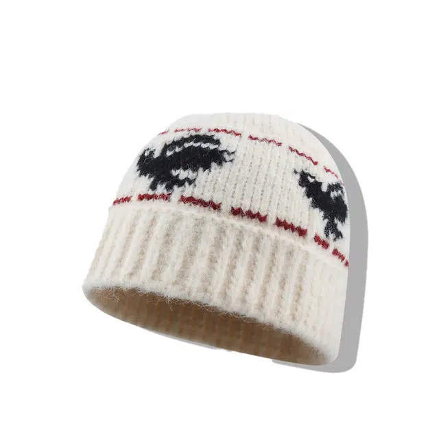 【秋冬降温必备】 攸委 黑色复古百搭通勤针织帽女冬季韩系百搭显脸小毛线水桶帽子 腈纶 加厚防寒保暖时尚绒线帽渔夫帽 男女同款情侣款