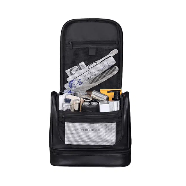 心水好物双层挂式大容量男士女士通用商务旅行便携干湿分离化妆品收纳包洗漱包