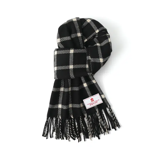 宫里的世界 复古格纹温暖舒适必备 聚酯纤维 绒线围巾 男女同款情侣款