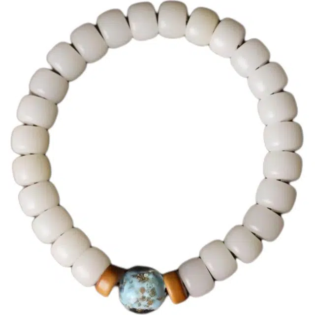 得笙陌 精挑高抛白珠金沙夜光珠国潮新中式转运#好运 菩提根 手串 男女同款情侣款