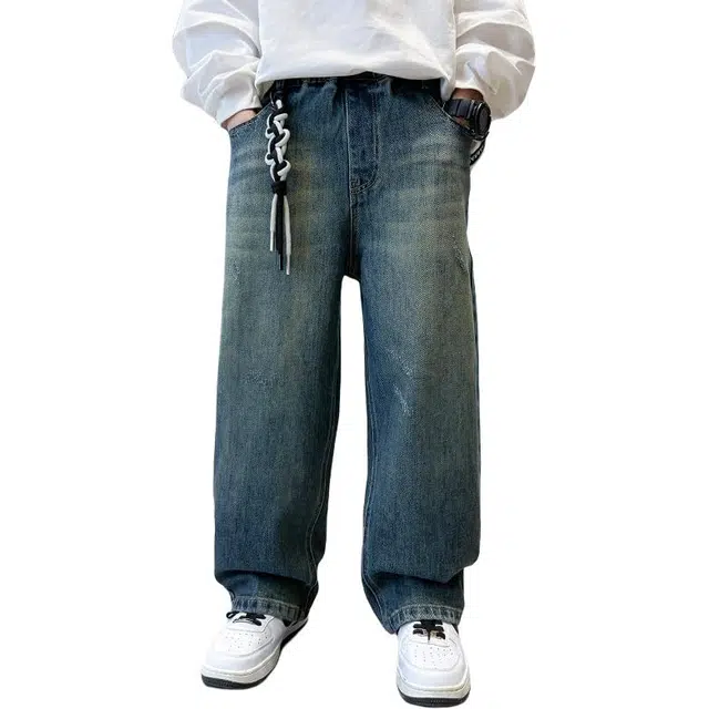 黑恐龙牛仔裤 直筒裤秋天品质卡通长裤 青少年