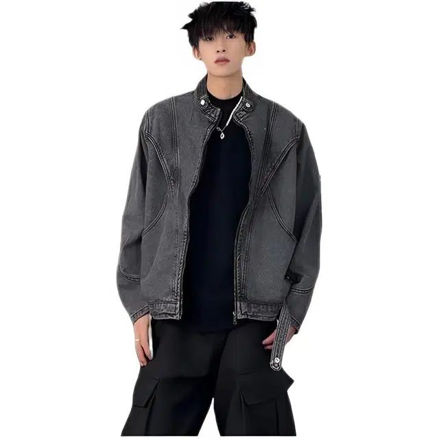 木木兔 美式牛仔衬衫款复古做旧潮牌外套宽松水洗夹克 男款