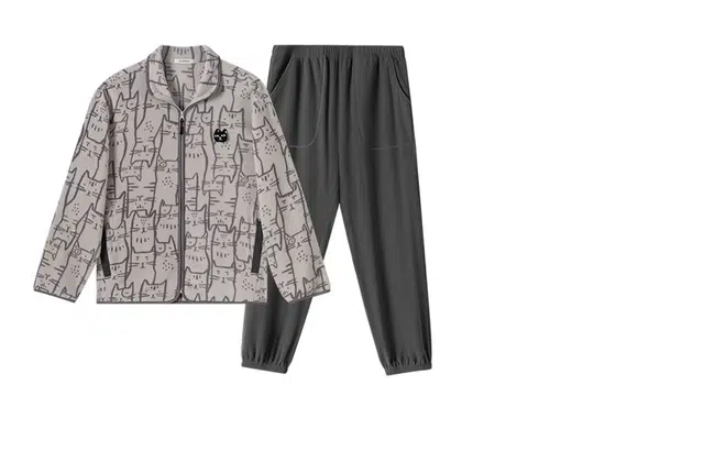 有棵树 趣味萌猫秋冬季男士家居服双面舒暖绒长袖长裤亲肤柔软可外穿睡衣套装 男款