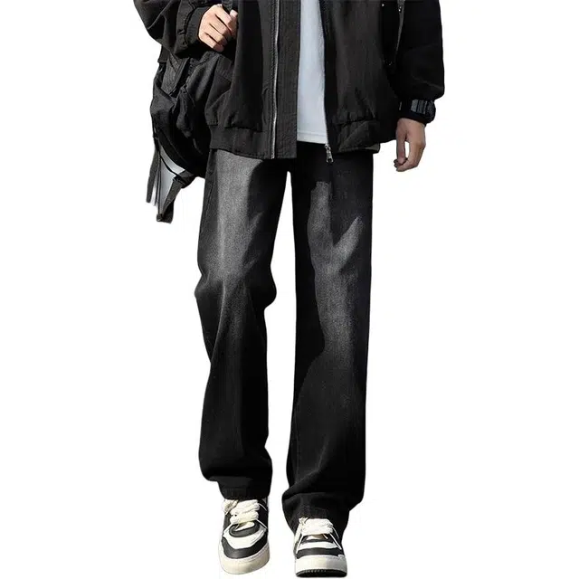 拓菲 春秋季情侣宽松直筒长裤美式复古阔腿夏季休闲裤子牛仔裤 男女同款