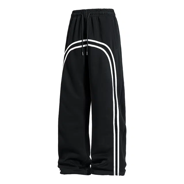 棉基因 美式高街条纹小众设计宽松简约直筒舒适垂感通勤百搭潮流休闲裤 男女同款