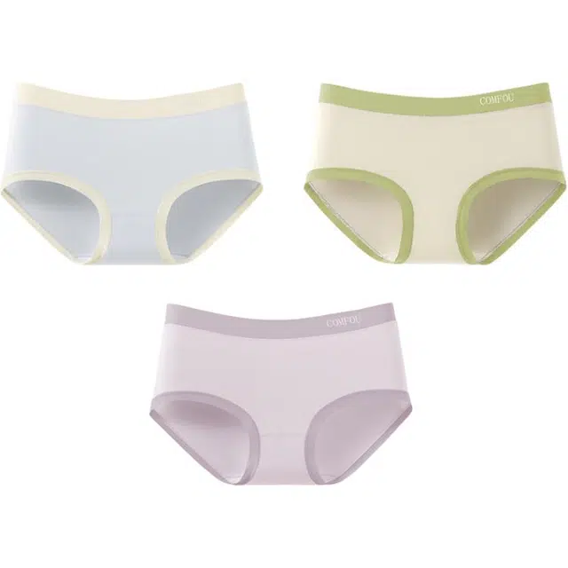 草本初色 撞色无痕透气短裤学生包臀不卡裆舒适抑菌裆运动简约中腰甜美轻薄隐形高弹奶油色系三角内裤 女款