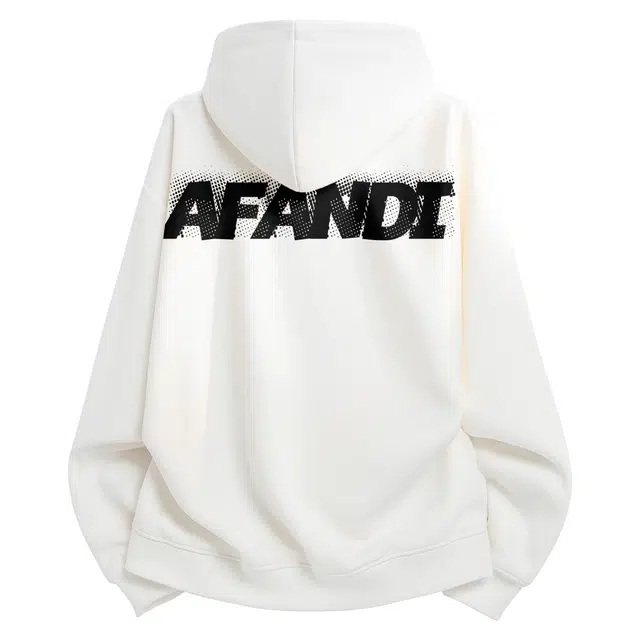 阿凡迪 高级感美式高街时尚潮流个性字母印花潮牌设计纯色宽松日常舒适学生党休闲百搭氛围感学院风长袖套头连帽卫衣 男女同款