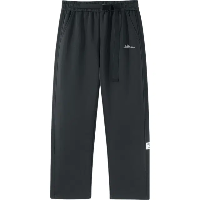 黑恐龙 美式高街潮流字母印花立体纯色简约直筒中腰松紧垂感时尚百搭舒适宽松户外运动日常通勤长裤休闲裤 男女同款