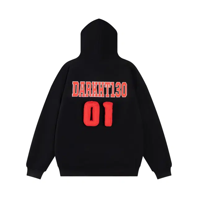 奇迹街区 美式复古运动风立体字母数字设计感小众时尚百搭简约上衣舒适潮牌宽松高街嘻哈街头个性连帽卫衣 男女同款