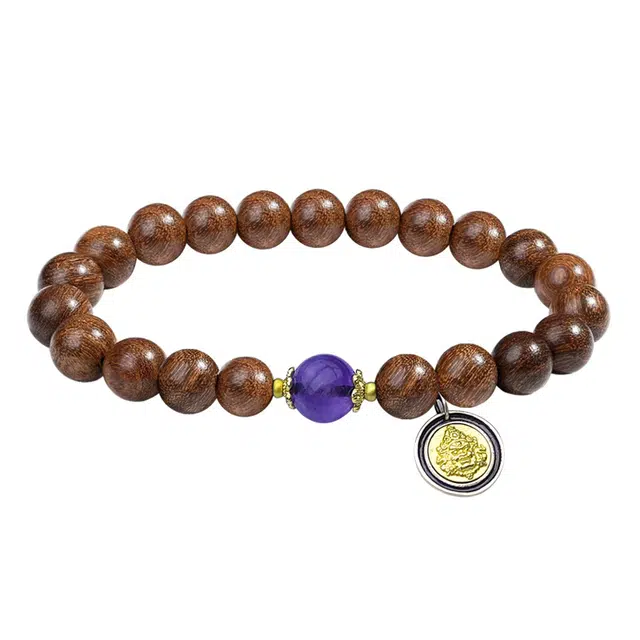 琛宬 【安康喜乐】国潮新中式复古百搭转运福缘百搭考公考研上岸事业有成#好运 金丝檀木 手串 男女同款情侣款