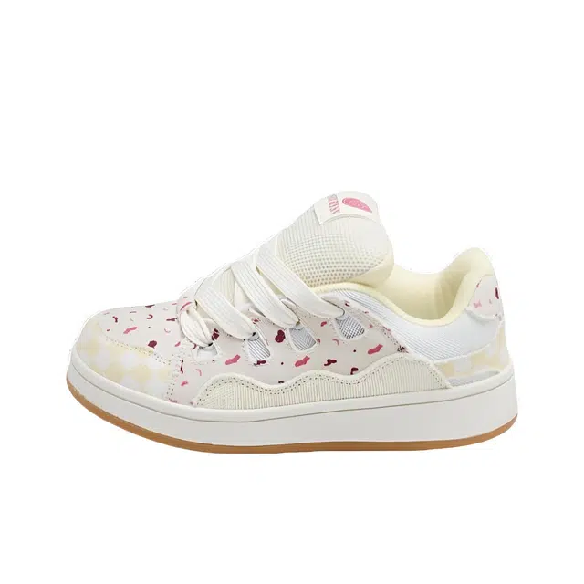 拾伍象 小众时尚百搭面包鞋低帮拼色甜美学生平价可爱女鞋 板鞋 女