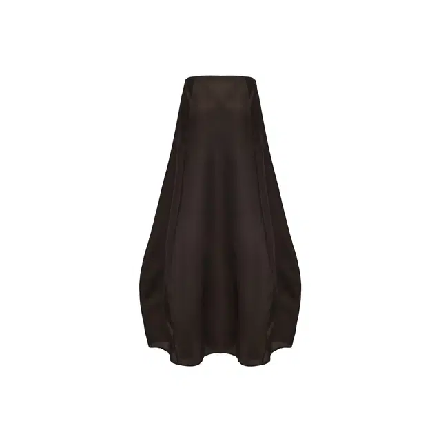 RUOHAN SABLE BROWN COCOON SKIRT AW25