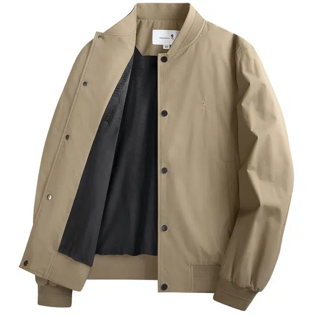 与狼共舞 潮流高街风虎头刺绣艺术设计时尚休闲防风百搭通勤保暖加绒挺括有型棒球领夹克外套 男款