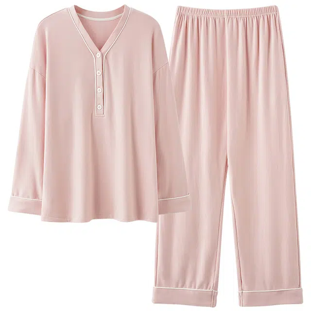 俏薇妮 德绒春秋冬季长袖家居服发热保暖内衣宽松加大码睡衣套现 女款