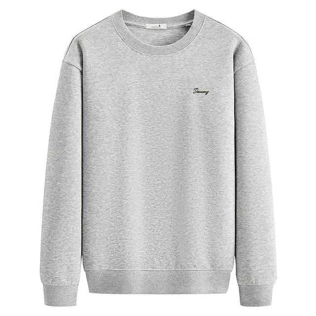 与狼共舞 基础时尚高棉亲肤柔软弹力舒适纯色百搭圆领轻薄卫衣 男款