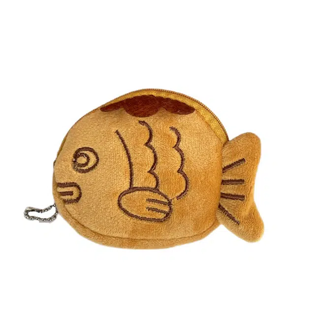 心水好物 可爱鲷鱼烧便携收纳包硬币包包 毛绒 挂件 男女同款情侣款