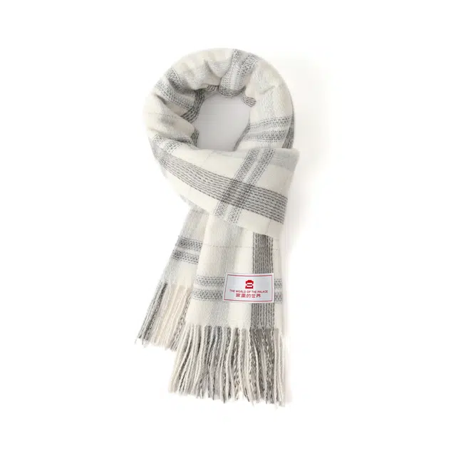 宫里的世界 韩系经典百搭柔软舒适 聚酯纤维 绒线围巾 男女同款情侣款