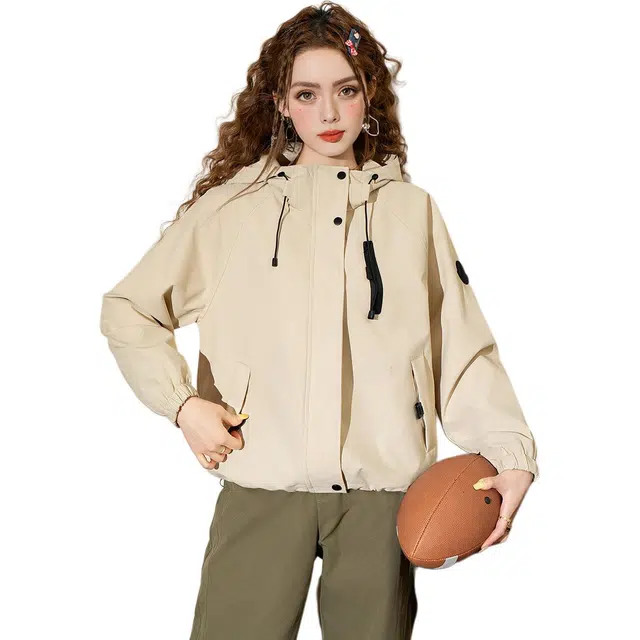 法文箱子 设计感小众宽松常规长袖连帽休闲夹克 女款