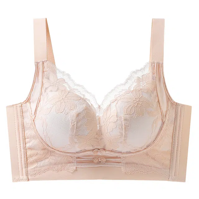 图兰朵 聚拢无痕清爽透气蕾丝花薄款提拉防下垂侧收美背性感纯欲风无钢圈收副乳文胸 女款