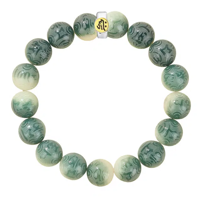 琛宬 【时来运转】招财纳福六字箴言转运佛珠新中式十二生肖本命年平安吉祥复古气质雕刻串珠#好运 菩提根 手串 男女同款情侣款