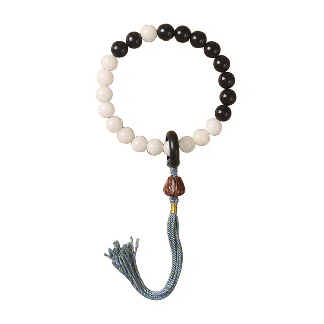 聆听花开 复古国潮佛珠禅意原生态圆珠文玩编织绳手持优雅精致小众高级感文艺风民族风手饰#好运 菩提根 手串 男女同款情侣款