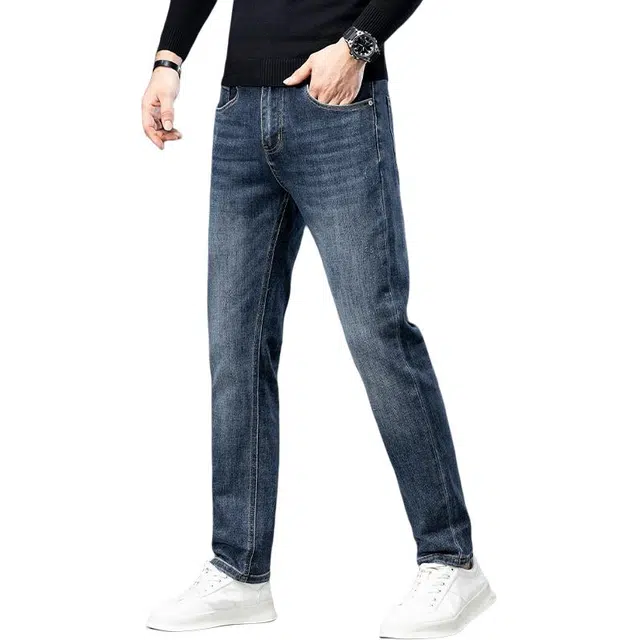 帝狼牛 美式街头做旧水洗简约宽松直筒休闲通勤百搭牛仔裤 男女同款