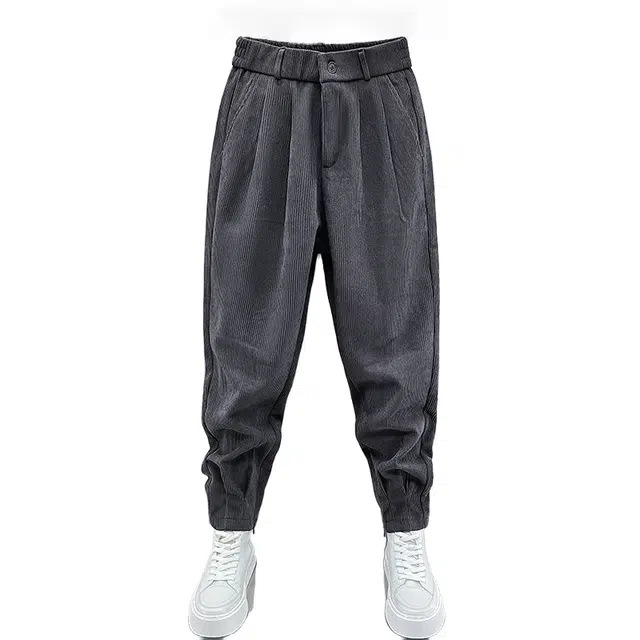 半空山 纯色简约锤形哈伦裤显高显瘦宽松百搭垂感潮流直筒束脚休闲裤 男女同款