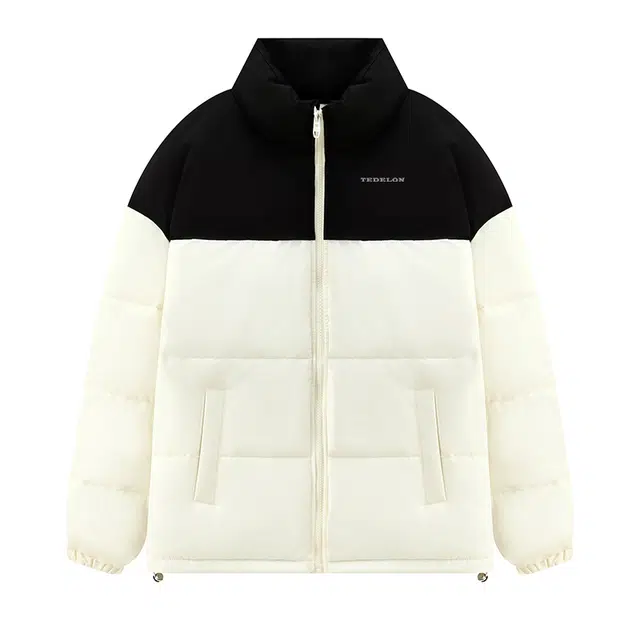 太子龍 情侣百搭拼色宽松加厚保暖充气棉棉服 男女同款