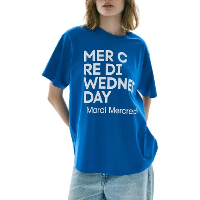 MARDI MERCREDI TSHIRT DU MERCREDI_VIVIDBLUE WHITE FW25T