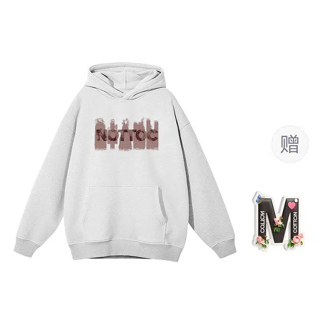 棉购 美式连帽字母印花重磅通勤简约舒适长袖卫衣 女款