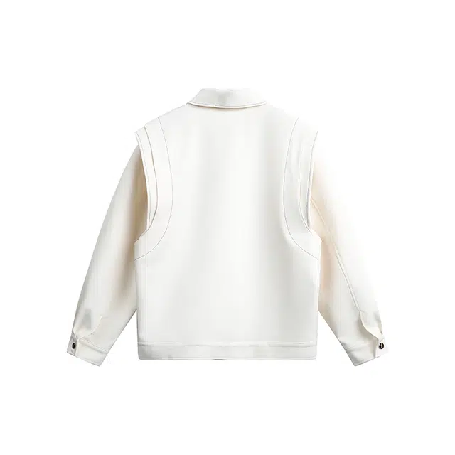 欧路得 美式痞帅高级感明线休闲外套男设计感秋冬情侣马甲假两件穿搭夹克 男款