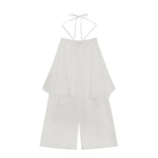 TREEMINGBIRD Layered Drape Strap Trouser