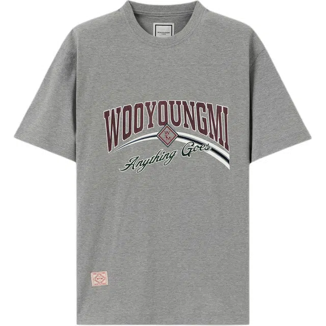 WOOYOUNGMI FW25 Gray Lenticular Logo T-shirt T