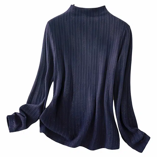 佐塞斯 高端品质轻奢细闪半高领保暖打底衫女冬季加厚星光上衣针织衫 女款