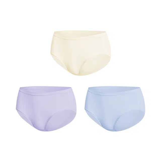 从轻 莫代尔桑蚕丝抗菌简约三角裤中腰内裤 女款