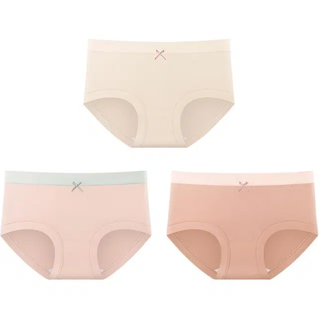 草本初色 少女蝴蝶结无痕透气短裤高弹轻薄包臀学生抑菌全棉裆舒适裸感可爱日系不卷边三角内裤 女款