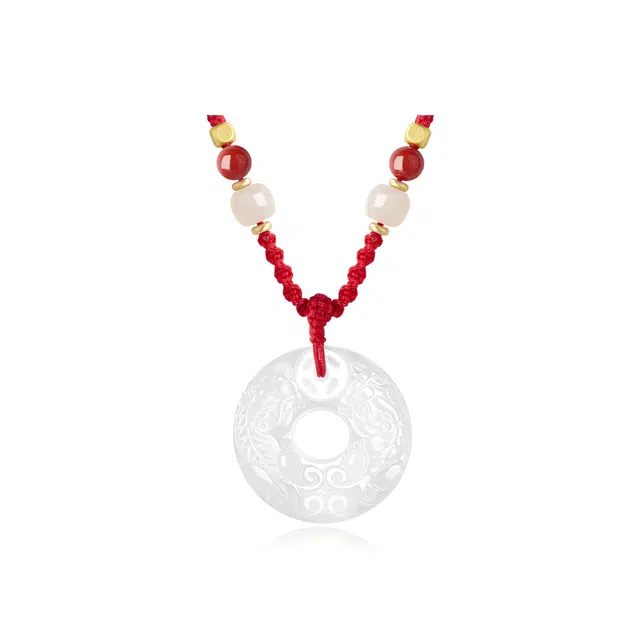 【福来运转】 水贝 吞金貔貅平安扣 聚福纳财转运珠国潮小众百搭好运编绳款 玉髓 项链 男女同款情侣款