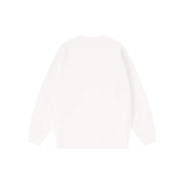 棉的美学 简约圆领加绒纯色常规长袖通勤套头卫衣 男女同款