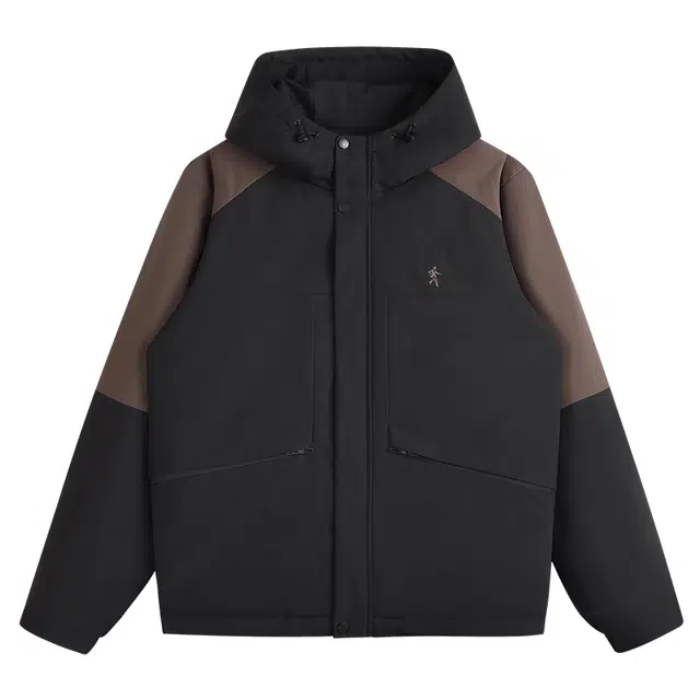 与狼共舞 潮流休闲风撞色设计时尚通勤风加厚保暖防风外套户外出行挺括有型工装夹棉连帽夹克 男款