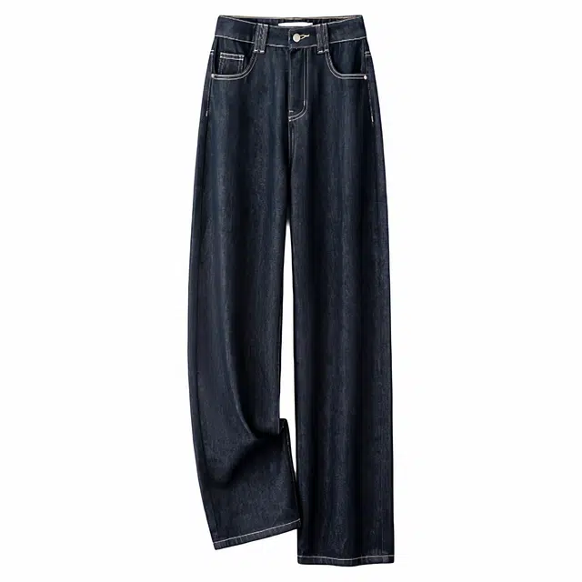 佐塞斯 高端品质轻奢复古抓绒直筒秋冬高级感显瘦休闲裤牛仔裤 女款