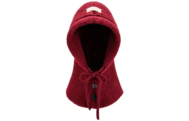 优幽兰 韩版百搭显脸小巴拉克拉法帽围巾帽子一体毛线针织帽时尚潮流高级感保暖喜庆 腈纶 绒线帽 女款