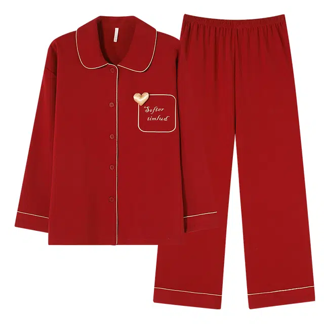 帕兰朵 纯棉布料全棉春装清新甜美风女士可外穿家居服春夏季睡衣套装 女款