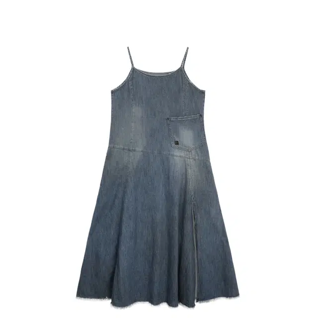 TREEMINGBIRD Strappy Denim Long One-piece