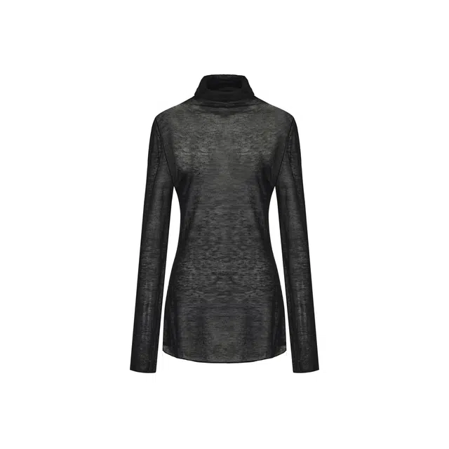 RUOHAN BLACK FROST TURTLE NECK TOP AW25