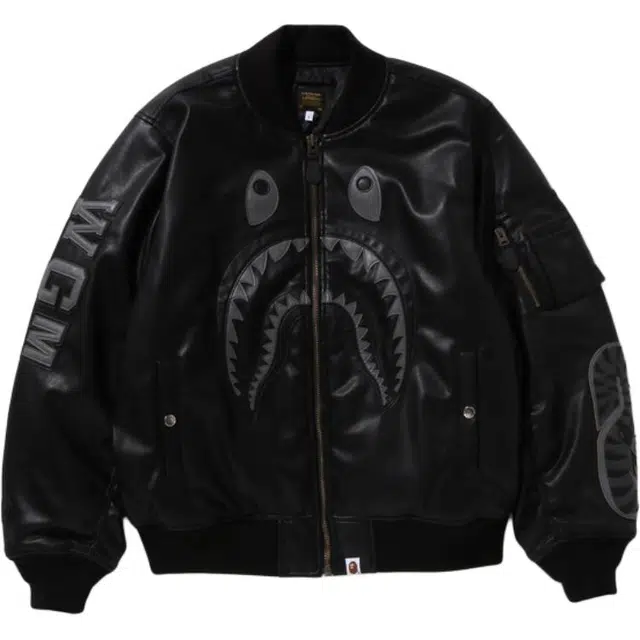 A Bathing Ape FW25 Shark Leather Flight Jacket